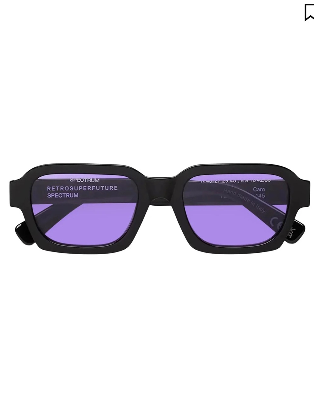 RetroSuperFuture Caro Sunglasses — Black Frame with Purple Lenses